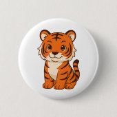 Badge Rond 5 Cm Tigreau Mignon (Devant)