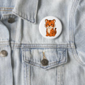 Badge Rond 5 Cm Tigreau Mignon (En situation)