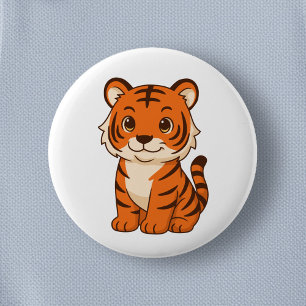 Badge Rond 5 Cm Tigreau Mignon
