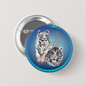 Badge Rond 5 Cm Tigres blancs - boutons (Devant & derrière)