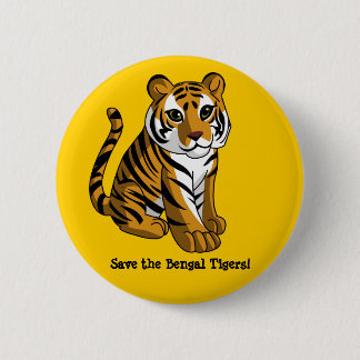Badge Rond 5 Cm Tigres de Bengale