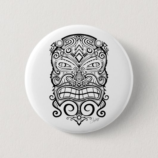 Badge Rond 5 Cm Tiki mask (Devant)
