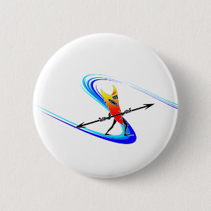 Badge Rond 5 Cm Tiki Surfer