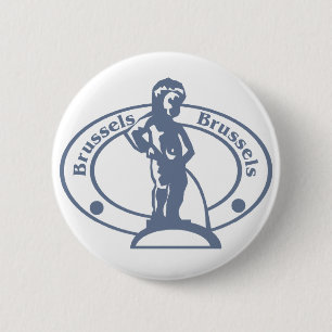 Badge Rond 5 Cm Timbre de Bruxelles