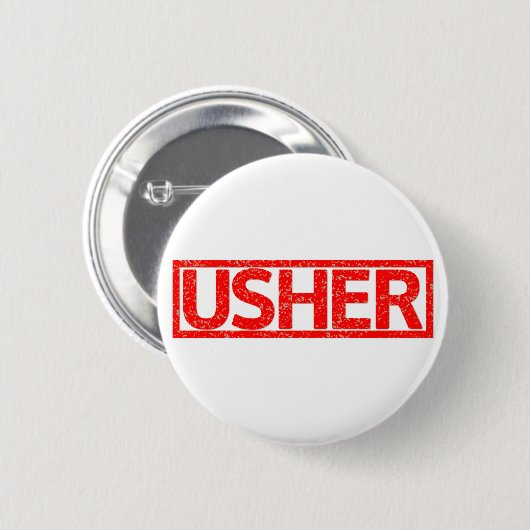 Badge Rond 5 Cm Timbre d'Usher (Devant & derrière)