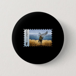 Badge Rond 5 Cm Timbre-poste vintage Ukraine Drapeau Fierté Fête d