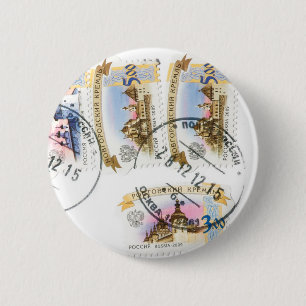 Badge Rond 5 Cm Timbres russes