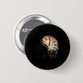 Badge Rond 5 Cm Timeless Motivation Quote With Melting Clocks  (Devant & derrière)