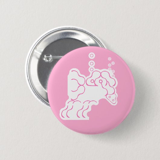 Badge Rond 5 Cm Tipsy, Eléphant Rose ivre (Devant & derrière)