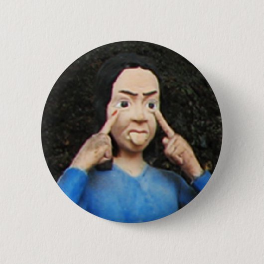 Badge Rond 5 Cm Tirer Les Visages Derrière Le Dos (Devant)