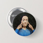 Badge Rond 5 Cm Tirer Les Visages Derrière Le Dos (Devant & derrière)