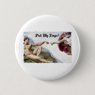 Badge Rond 5 Cm Tirer sur mon doigt - Humour de pet de la Création