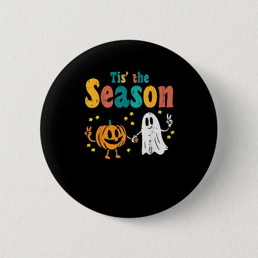 Badge Rond 5 Cm Tis Season Pumpkin Leaf Latte Fall Softball (Devant)