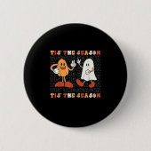 Badge Rond 5 Cm Tis The Season Pumpkin Boo 70s Halloween Costume (Devant)