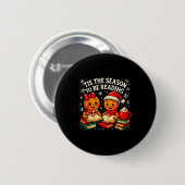 Badge Rond 5 Cm ’tis The Season To Be Reading Book Lover Design  (Devant & derrière)