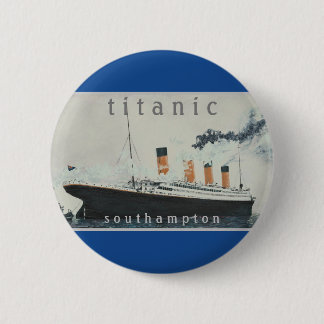Badge Rond 5 Cm TITANIC Party Blue Vintage White Star Line Navire