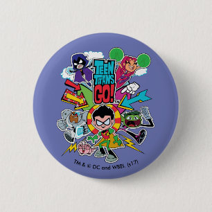 Badge Rond 5 Cm Titans Ados, allez !   Graphique Flèche d'équipe