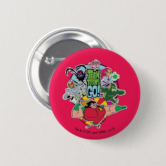 Badge Rond 5 Cm Titans Ados, allez ! | Graphique Groupe d'équipes (Devant & derrière)