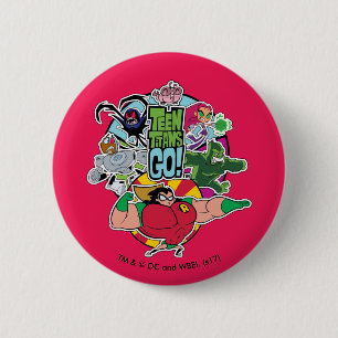 Badge Rond 5 Cm Titans Ados, allez !   Graphique Groupe d'équipes