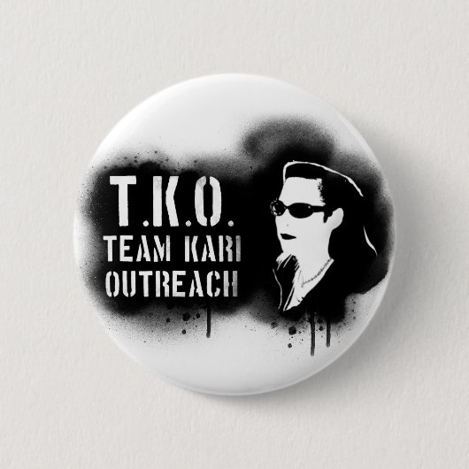 Badge Rond 5 Cm TKO - Pochoir noir (Devant)