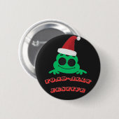 Badge Rond 5 Cm Toad-ally Festive Christmas Frog _ Cute Holiday De (Devant & derrière)
