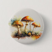 Badge Rond 5 Cm Toadstool Champignons, Amanita Muscaria (Devant)