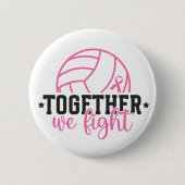 Badge Rond 5 Cm Together We Fight Breast Cancer Pink Ribbon (Devant)