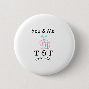 Badge Rond 5 Cm Toi et moi gâteau de cupcake rouge saint-valentin