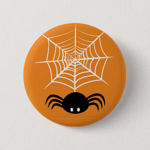 Badge Rond 5 Cm Toile d'araignée Halloween