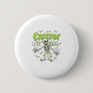 Badge Rond 5 Cm Toile d'araignée squelette Halloween os araignée r