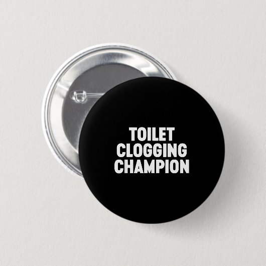 Badge Rond 5 Cm Toilet Clogging Chamon Funny Award Dad Jokes (Devant & derrière)