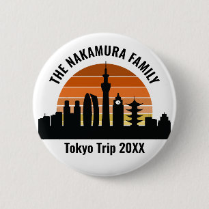 Badge Rond 5 Cm Tokyo Japon Sunset vacances personnalisées