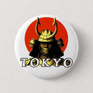 Badge Rond 5 Cm Tokyo Samurai Japon