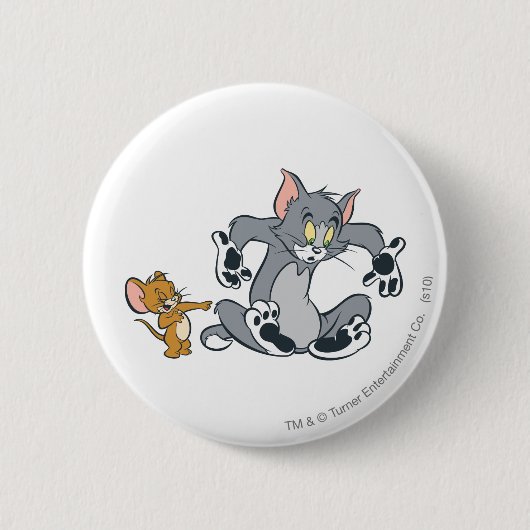 Badge Rond 5 Cm Tom et Jerry Black Paw Cat (Devant)