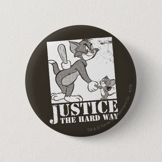 Badge Rond 5 Cm Tom et Jerry Justice à l'envers (Devant)