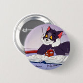 Badge Rond 5 Cm Tom Et Jerry Lecture Livre Autographié (Devant & derrière)