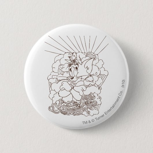 Badge Rond 5 Cm Tom et Jerry Outline (Devant)