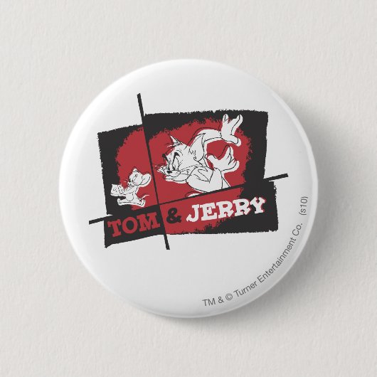 Badge Rond 5 Cm Tom et Jerry Red et Black (Devant)