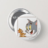 Badge Rond 5 Cm Tom et Jerry Stamp (Devant & derrière)