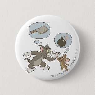 Badge Rond 5 Cm Tom et Jerry Thoughts