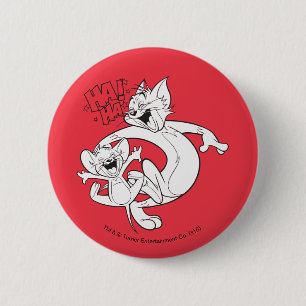 Badge Rond 5 Cm Tom Et Jerry   Tom Et Jerry Rient