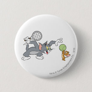 Badge Rond 5 Cm Tom et stars du tennis 2 de Jerry