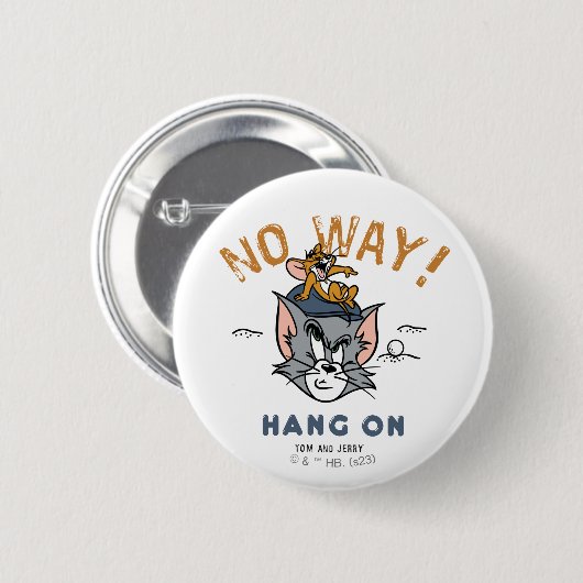 Badge Rond 5 Cm Tom & Jerry Golfing "No Way" (Devant & derrière)