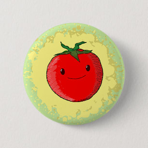 Badge Rond 5 Cm Tomate de carton mignon