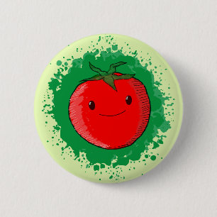 Badge Rond 5 Cm Tomate de carton mignon