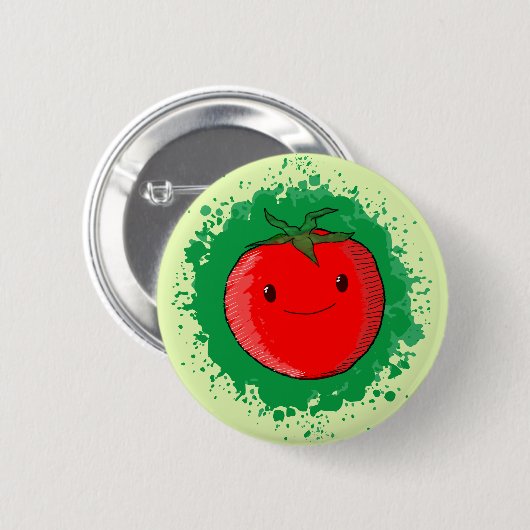 Badge Rond 5 Cm Tomate de carton mignon (Devant & derrière)