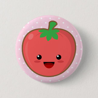Badge Rond 5 Cm Tomate de Kawaii