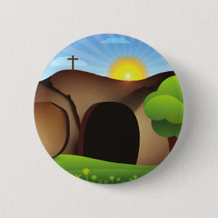 Badge Rond 5 Cm tombeau christ