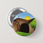 Badge Rond 5 Cm tombeau christ (Devant & derrière)
