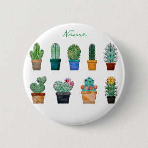 Badge Rond 5 Cm Tonnerre-Cove des Plantes de Cactus agrafés